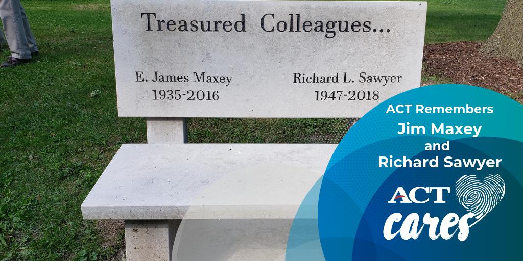 ACTCareer's tweet photo. Past and present @ACT team members recently dedicated a bench &amp; butterfly garden in memory of Jim Maxey and Richard Sawyer who devoted a combined 80 years of research expertise to help people achieve #education and #workplace success. #ACTCares https://t.co/PKwQUf3KaC