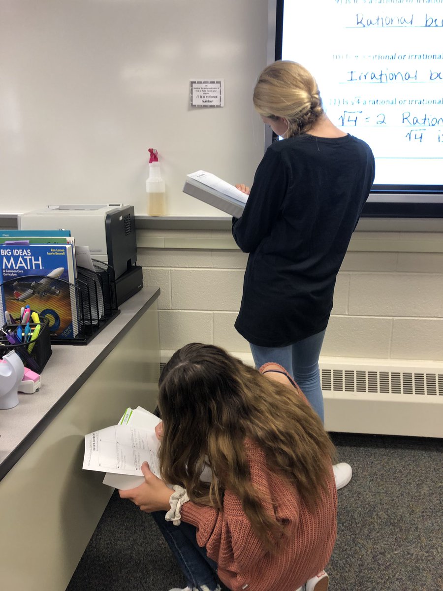 MissDarnell7's tweet photo. Rational and Irrational Number Stations in 8th grade Pre-Algebra today! Students loved getting up out of their seats and moving around! https://t.co/XI6FrzKc8G