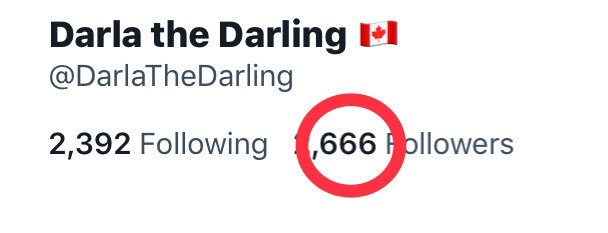 DarlaTheDarling's tweet photo. ✅ Friday the 13th
✅ Full moon
✅ The number 666 in my followers
I think they call this a #trifuckta. https://t.co/q2A9WNQR5e