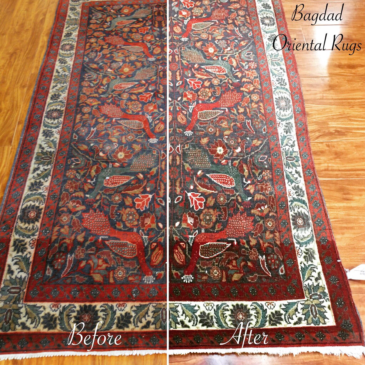 BagdadRugs's tweet photo. #look at the #difference our #deepwash #rug #process has on this #old #persianrug! The #client could not #believetheresults and even said “I forgot my rug had white in it!” Another #successfultransformation at #bagdadorientalrugs !!!! https://t.co/uFNpGpEnS7