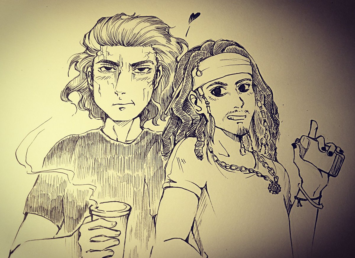 kpt_punk's tweet photo. #fanartfriday - #captain #jacksparrow and #armandosalazar from #piratesofthecaribbean <3 i like this #ship. #potc #potc5 #sketch #art #fanart #poland #polska #comicsmaker https://t.co/eam0KpPsOg