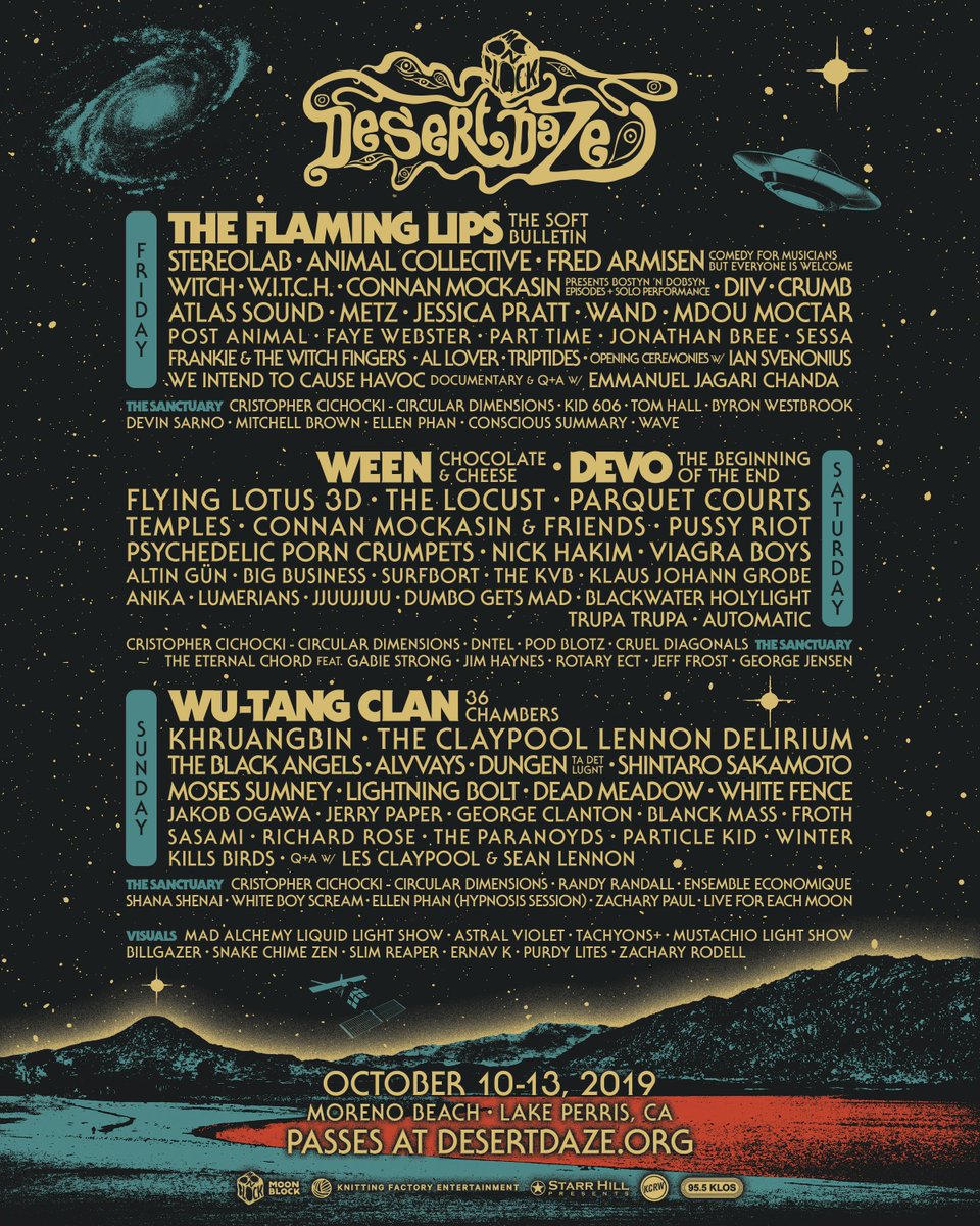 Eons, eras, periods, epochs, millennia, centuries, decades, years, months, weeks, single days. Passes on sale now 🛰 DesertDaze.org