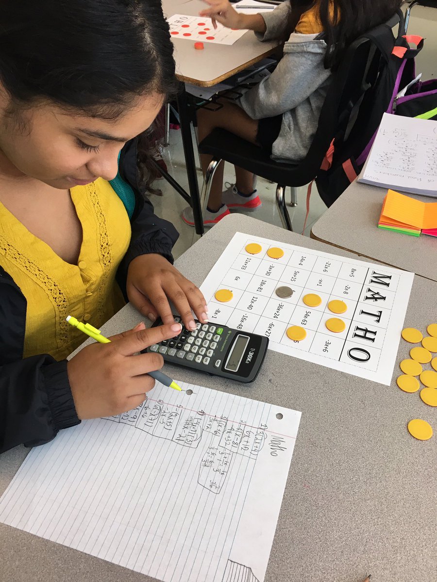 Ms_Kanouff's tweet photo. Playing “MATHO” to practice the distributive property... turns out the free space isn’t actually free! #iteachmath @MpMiddle https://t.co/Qdx4Nd7A09