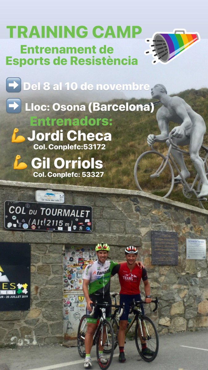 jordicheca's tweet photo. ➡️ Training Camp 8-10/11 
 ➡️ Per a qui? Esportistes de resistència
 ➡️ Lloc: Osona (Barcelona)
 ➡️ Aprèn i optimitza el teu rendiment
 ➡️ Sessions/activitats: sorpresa 😉
 ➡️ Més informació: 📩 info@jordicheca.com - gilorriols@hotmail.com https://t.co/xlR4apo6DU