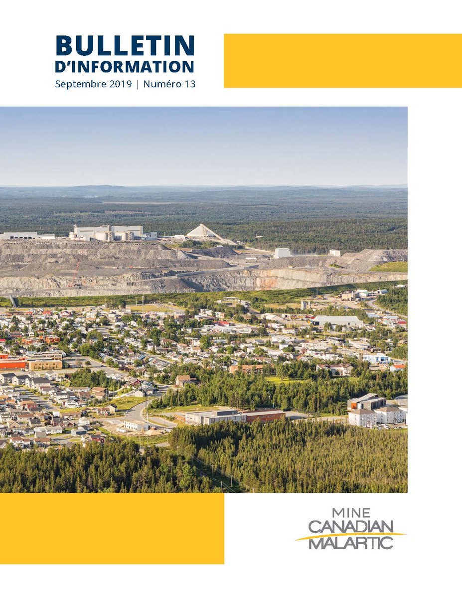 Découvrez le plus récent numéro de notre bulletin d’information, maintenant disponible dans la section Documents du site  communaute.canadianmalartic.com  Bonne lecture !