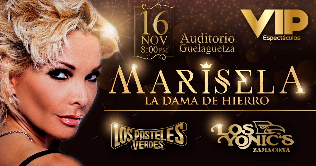 🎤La cantante <a href="/mariselatour/">Marisela</a> llega a Oaxaca🎤 La reina de la música romántica colocó todos los temas de un disco en el top 10 de la revista Billboard. 
¡No te la puedes perder! 👨‍🎤👩‍🎤
Compra tus boletos 👉 bit.ly/MariselaOaxaca
Evento presentado por: <a href="/VIPeventos_/">VIP Espectáculos</a>