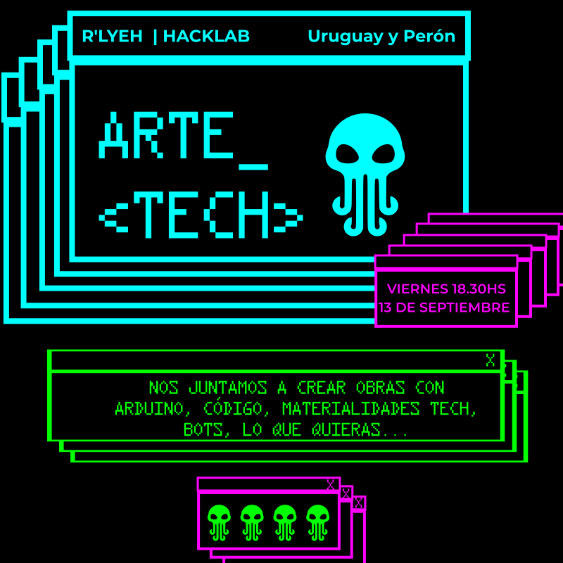 _rlab's tweet photo. Hoy te esperamos en #ArteTech ! Vamos a ver ejemplos de obras de .net art y flashear creando un poco con programación creativa/processing/p5JS/loquepinte. 🎨🖥️ https://t.co/jm5l4RcD5B