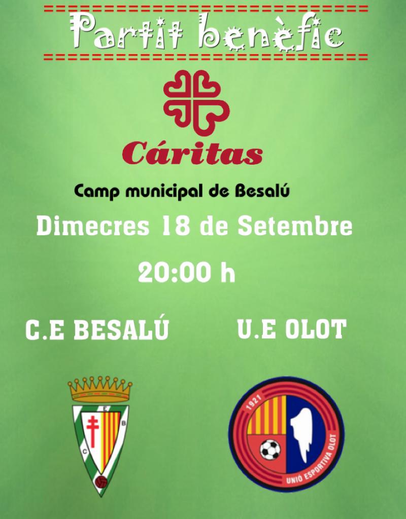 UEO1921's tweet photo. AMISTÓS SOLIDARI A BESALÚ! El proper dimecres 18 de setembre al vespre jugarem contra el @CEBesalu en el tradicional partit a favor de #CàritasGarrotxa. Visita de caràcter benèfic a un dels clubs garrotxins de #2cat1. Per una bona causa! #UnPasEndavant #femcomarca #orgullgarrotxí https://t.co/0w23MC8E66