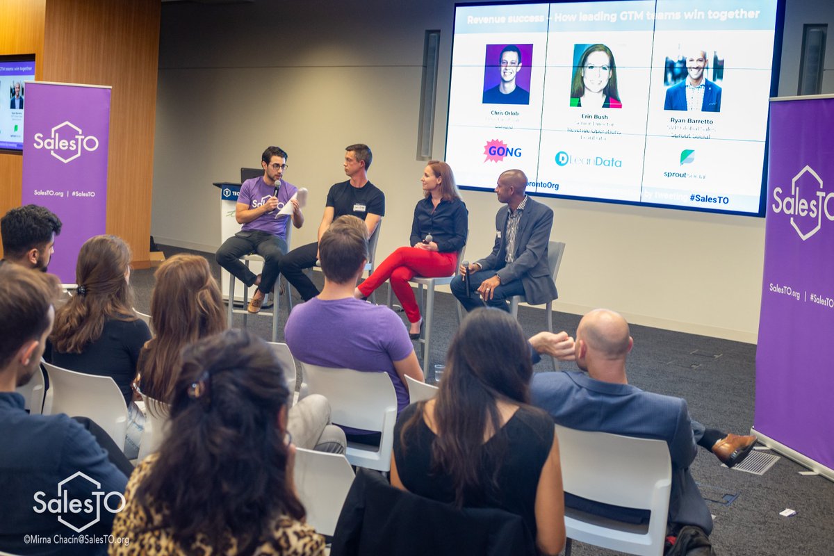 TechTO's tweet photo. Another amazing night at the September edition of #SalesTO! Thanks to everyone who made it out, and to our panelists: @Chris_Orlob @ryanbarretto and @erin4k Tickets are on sale for our next #SalesTO at https://t.co/P0xol8AQic 
📸@mirloy https://t.co/SmPBGnRnIy