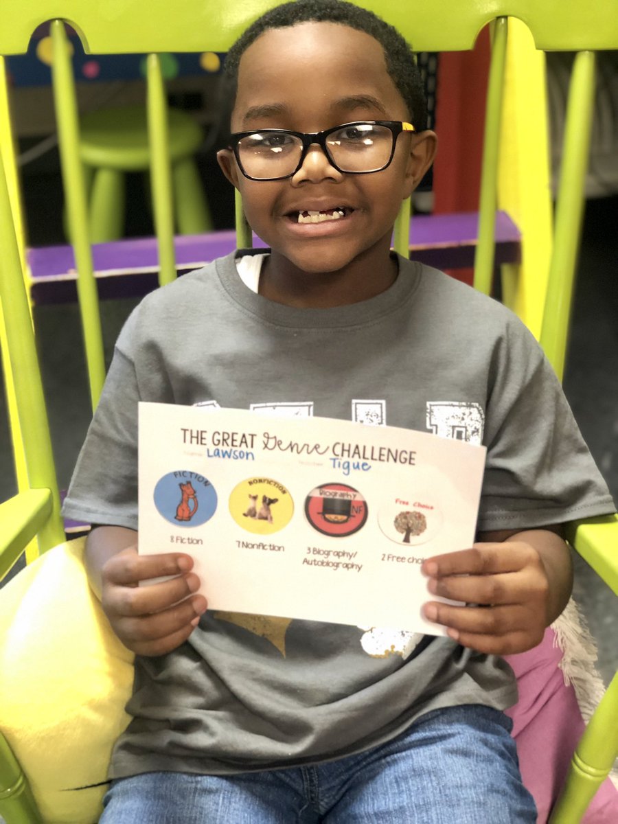 MrsTigue's tweet photo. Genre challenge accepted! ✔️✔️✔️ 📚🏆#goalgetters #firstnineweeks @TCBOE_LES @Waites_LESMedia https://t.co/bkqgy09vcD