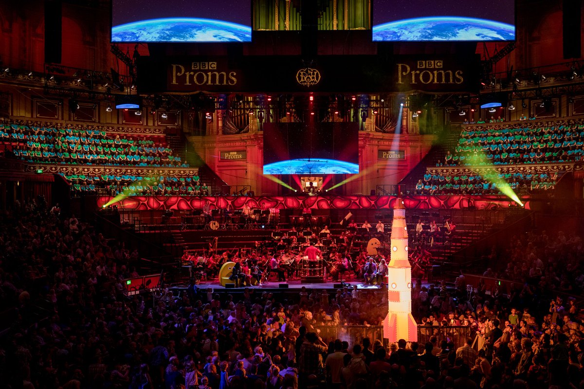 IainFarrington's tweet image. Looking forward to watching the CBeebies 'Off to the Moon' Prom on TV tomorrow morning. It was such fun writing a song and medley for all these brilliant performers. And there was a huge rocket too. @CBeebiesHQ #CBeebiesProm @bbcproms