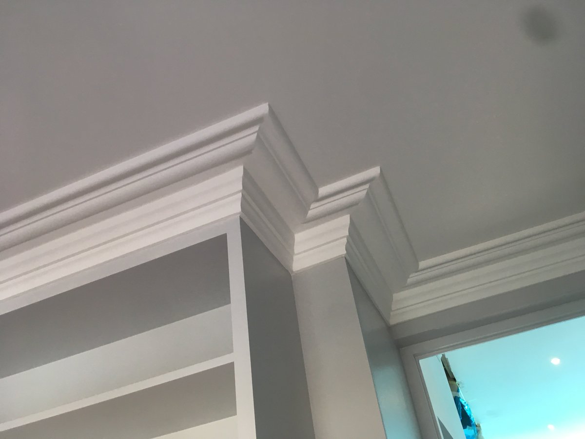 Our Kensington job now completed suppllied and fitted our standard cornice 
with a coat off paint #London #builders #renovation