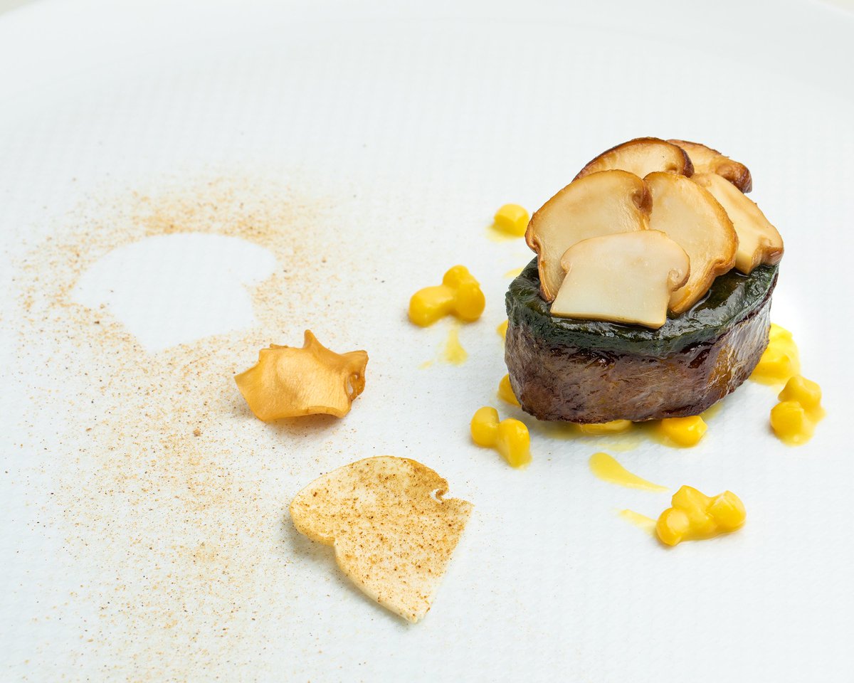 Dry-Aged American Wagyu with Matsutake Mushroom and Sweet Corn