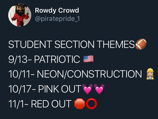 Go follow the Rowdy Crowd! Keep up with the themes for games! <a href="/PiratePride_1/">Rowdy Crowd</a>