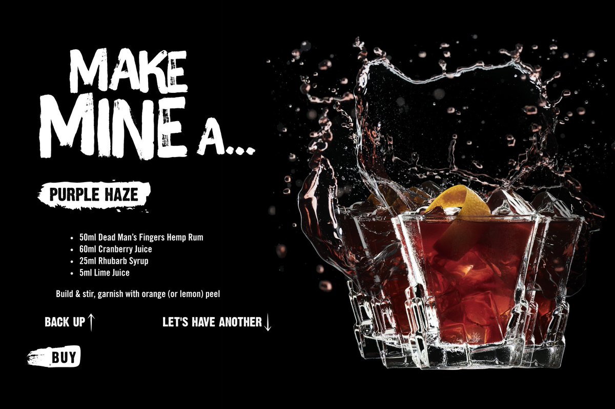 deadmansfingers's tweet photo. You've sang it, maybe you've smoked it, now you can drink it... PURPLE HAZE
50ml #DeadMansFingersHemp #Rum
60ml Cranberry Juice
25ml Rhubarb Syrup
5ml Lime Juice
Build & stir, garnish with orange (or lemon) peel
Get more #DMFServes here https://t.co/Pw60ebLdyR 👈🏻💀 https://t.co/LqkZ7oc35s