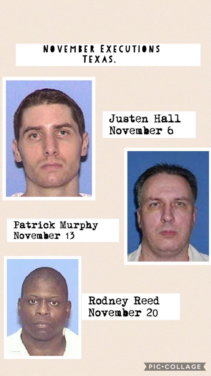 LibraLoveChild's tweet photo. Execution alert in #Texas two
EXECUTED ππππΌ
#BillyCrutsinger #MarkSoliz
Sep
#RobertSparks 25
Oct
#StephenBarbee 2
#RandyHalprin 10
#RandallMays 16
#RubenGutierrez 30
Nov
#JustenHall 6
#PatrickMurphy 13
#RodneyReed 20
Dec
#TravisRunnels 11 https://t.co/PP35rPvlkB