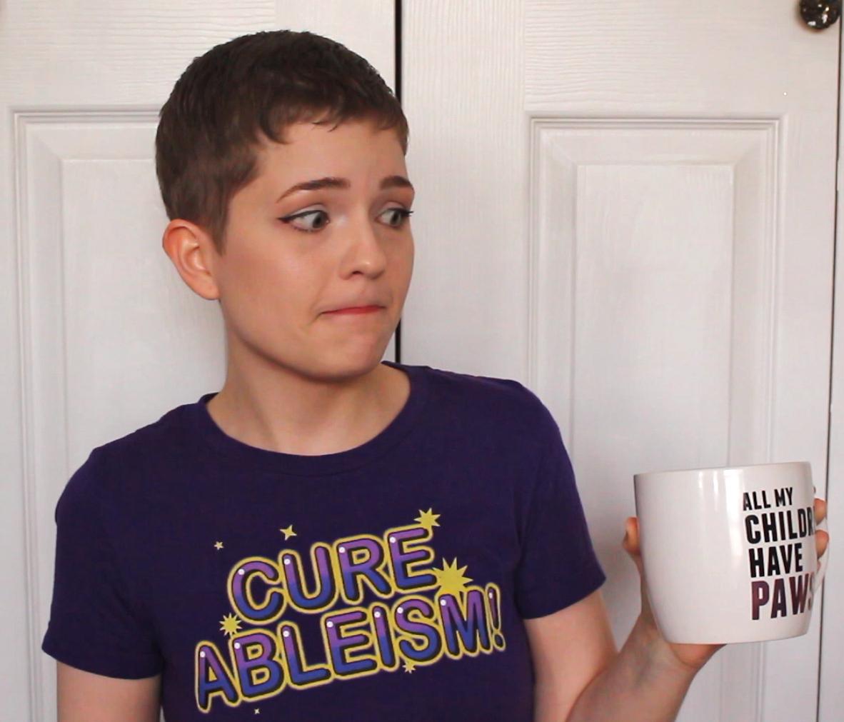 neurowonderful's tweet photo. It has been brought to my attention that this still from my #BoycottToSiri video makes a great "yikes" reaction image to all kinds of abled absurdity, so I'm leaving it here for anyone who wants to use it :) https://t.co/vxGvHFuiP7