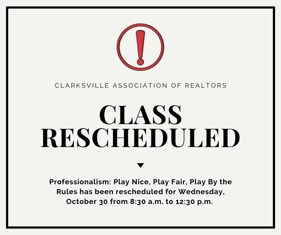HEADS UP! The Professionalism class originally set for 10/23 has been RESCHEDULED for 10/30. Register now: bit.ly/2ksgXaN