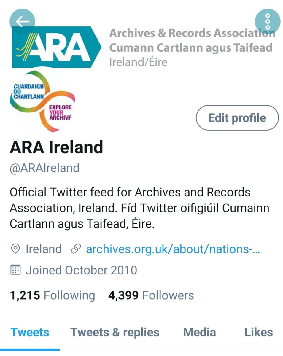 ARAIreland's tweet photo. ร mo Dhia (OMG)!! It's @ARAIreland's 40th birthday this year and we're only 1 follower away from 4,400 followers! Who's it going to be?!!!
Tรกim ar bรญs! I'm so excited!! #IrishArchives #GRMMA #ThanksAMill
@NARIreland @nuigarchives @UL_SpecColl @PRA_Ireland @Irish_Archives https://t.co/8pV8MHEByt