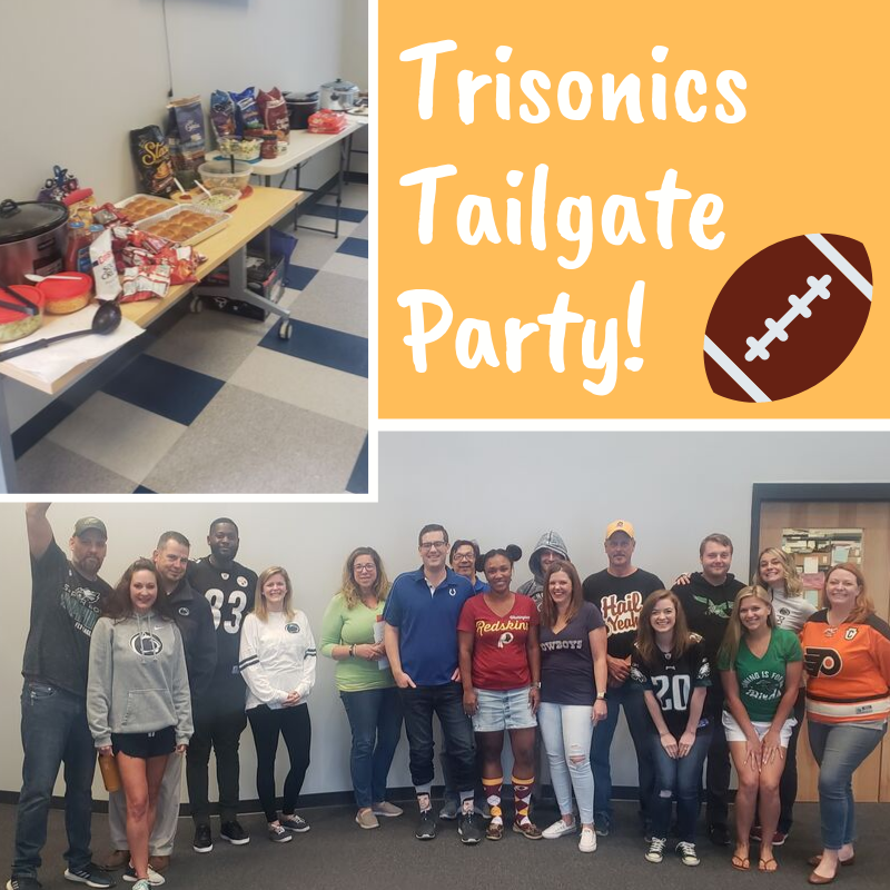 _Trisonics_'s tweet photo. Today we celebrated the start of football season by representing our favorite teams and sharing our tastiest tailgate foods! No matter which squad we cheer for, we're all rooting for team Trisonics! https://t.co/o3k3S7w1qQ