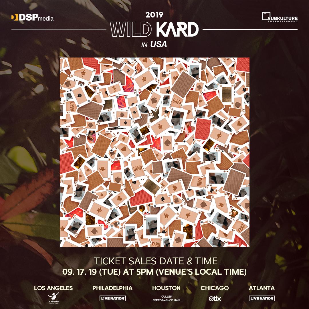 SubKultureEnt's tweet photo. Enter for a chance to win a pair of 🎟 P1 tickets 🎟 to see @KARD_Official during 2019 WILD KARD TOUR IN USA! Ends Sun, 9/15 at 11:59PM PDT, so make sure to get those entries in 🤘 Tickets go on sale Tue, 9/17 at 5PM (Venue’s Local Time)! #WILDKARDinUSA https://t.co/x5ey1yldxU