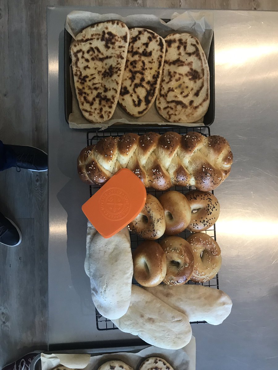 Tomlovestorun1's tweet photo. @OMBCardiff Look what we made with Nick today. Thanks for a truly fantastic day - we learnt, we baked, we ate and we laughed. Canโt recommend a day @OMBCardiff high enough #greatbread #tearandshare https://t.co/jv3s52PNYK