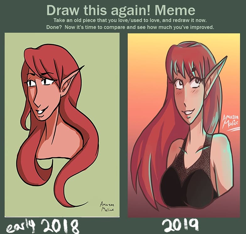 _Kaffiene_'s tweet image. ✏Heres my redraw of my elfgirl piece in early 2018, I&apos;m amazed at how much I have since progressed then, I want to thank everyone who has followed me, through and through.
     I hope I will keep improving and creating.💕✨🎉
#redraw2019 #redrawchallenge #beforeandafterdesign