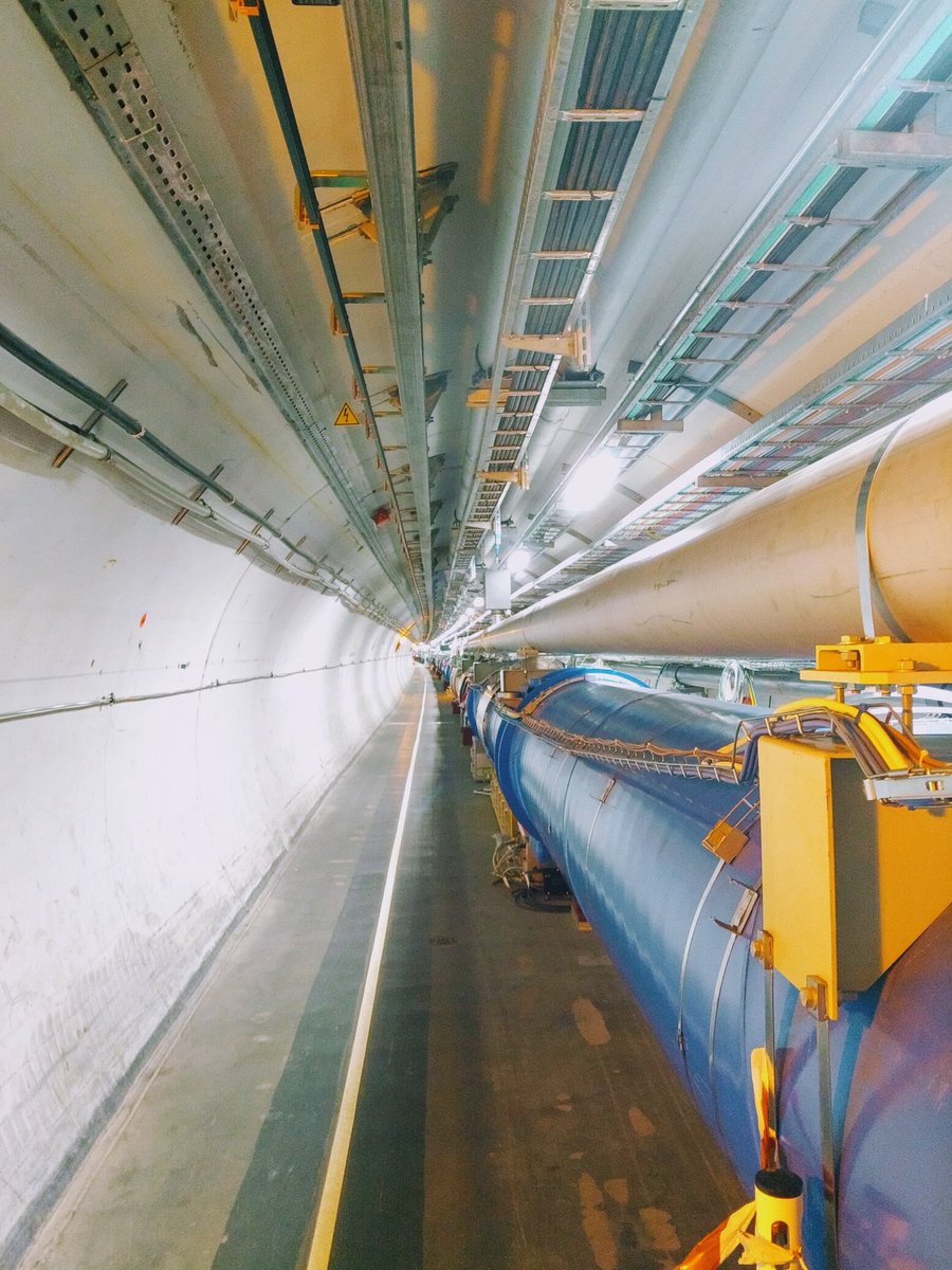 ExcitedPositron's tweet photo. Went to visit the LHC tunnel this afternoon. It was so cool. It's incredible there are 27 kilometres of high technology creating some of the most extreme conditions on the planet. 
#CERNOpenDays #LHC https://t.co/RrYS0MhzBF