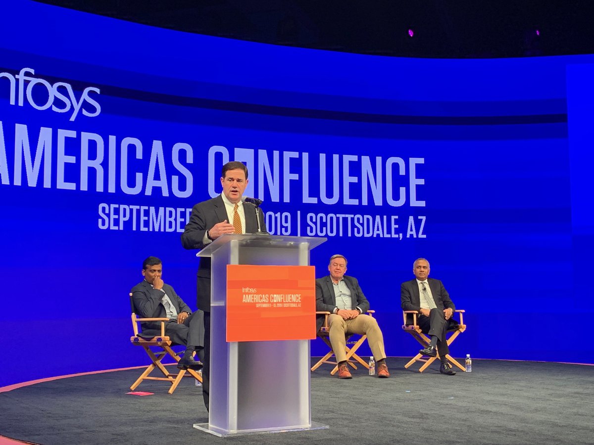 DougDucey's tweet image. As Arizona continues to grow, we know that there is also a growing demand for people who are ready to work in the tech industry. It was great to discuss Arizona’s growing tech community and talent w/ @Infosys and industry leaders! @imravikumars @michaelcrow