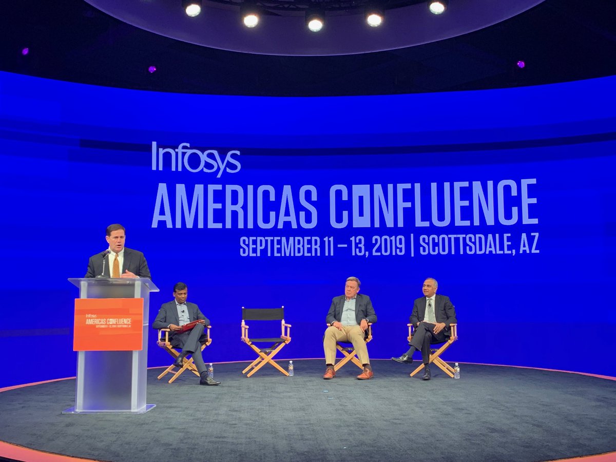 DougDucey's tweet image. As Arizona continues to grow, we know that there is also a growing demand for people who are ready to work in the tech industry. It was great to discuss Arizona’s growing tech community and talent w/ @Infosys and industry leaders! @imravikumars @michaelcrow