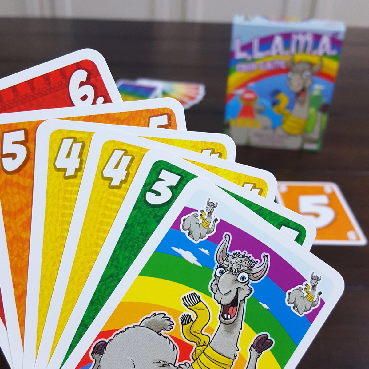 WCGamesMN's tweet photo. L.L.A.M.A.: https://t.co/oniN2pMCCR Simple 2-6 player card game that plays similar to a stripped down UNO with other unique ideas thrown in. Lowest point total when one player hits 40 wins. Fun family game. @ReinerKnizia @AMIGOSpiele #whitecabinetgames https://t.co/dglGEOTjzs