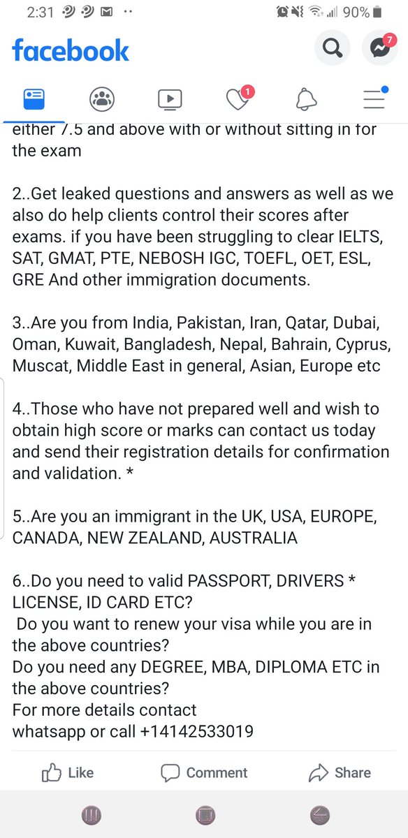 saw this add on one of the pages on #Facebook someone is selling fake documents for #Immigration and for #IELTS. #RCMP #canadianpolice #Canada #Indianpolice have a look at this!! @IELTS @RCMP