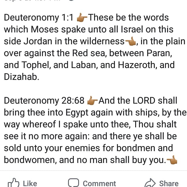 mannscott5's tweet photo. Just like Moses said Israel would be taken by ships never to see their land again,the only ppl on dis earth dat has no home 2 go 2 is black Americans if dat were tru why are there so called Jews there now and @BernieSanders don't want black Americans 2 get reparations, sick ppl!! https://t.co/JsdP7NL3pt