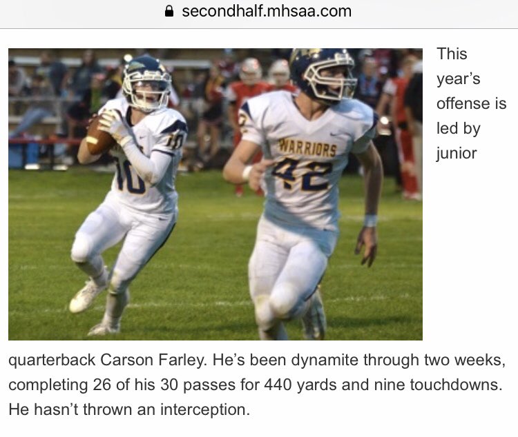 CoachFabianG's tweet photo. CoachFabianG Football Client: CARSON FARLEY, QB, Grass Lake High School, Junior. 
https://t.co/lotzONg6Xd #DetroitFootball #MichiganFootball #FitnessMotivation  #QB #QBstats https://t.co/gdgCaeDOpH