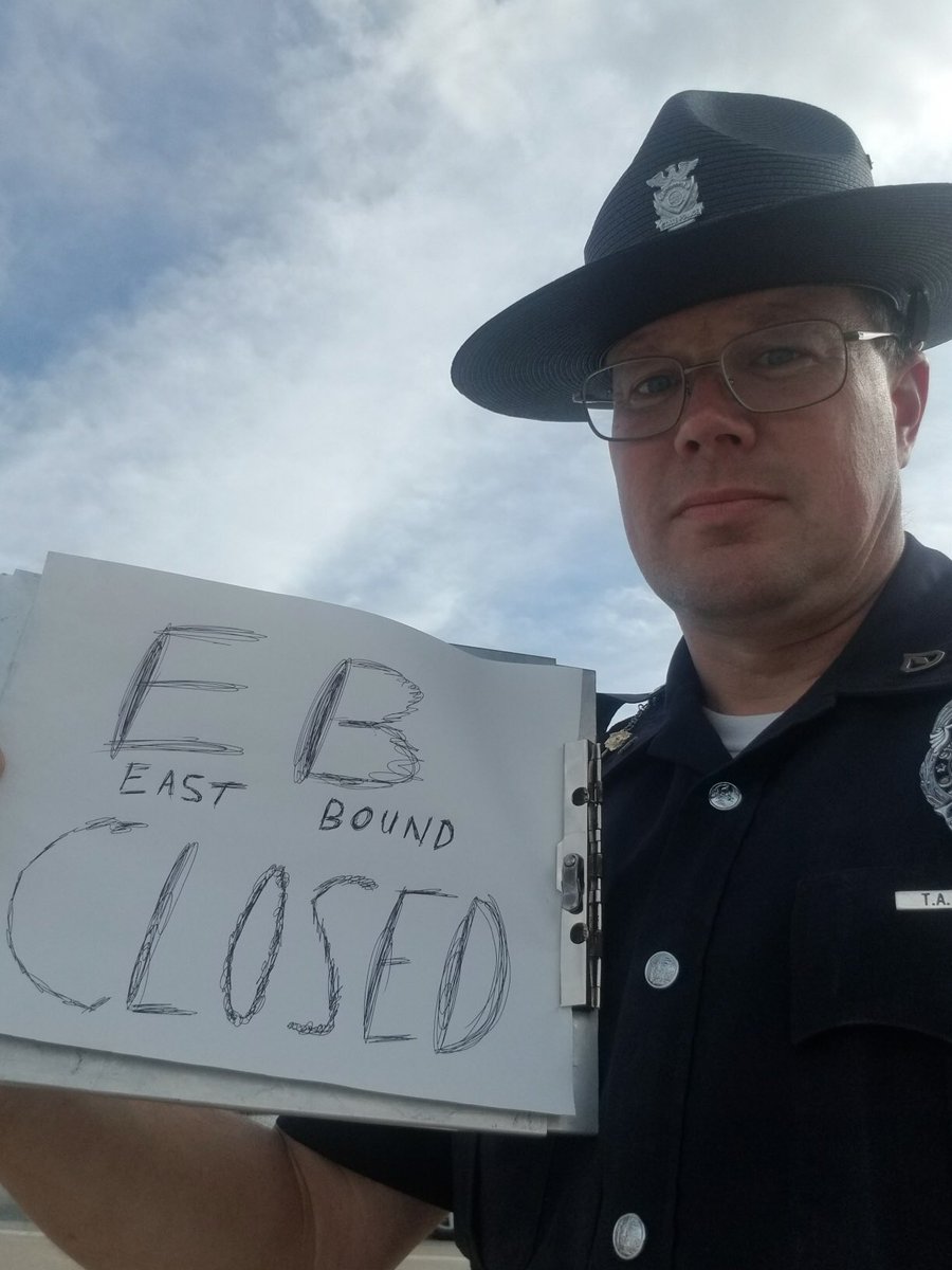 EB on Toll Road at 31mm -Valparaiso still closed except right shoulder. SR 49 to EB Toll Road ramp is closed for roll over loaded semi. MTrp Tim MCCORMICK is reminding everyone with his sign. ⁦<a href="/TrafficWise/">INDOT TrafficWise</a>⁩ ⁦<a href="/WGNtraffic/">WGN-TV Traffic</a>⁩ ⁦<a href="/WBBM780Traffic/">Chicago Traffic</a>⁩