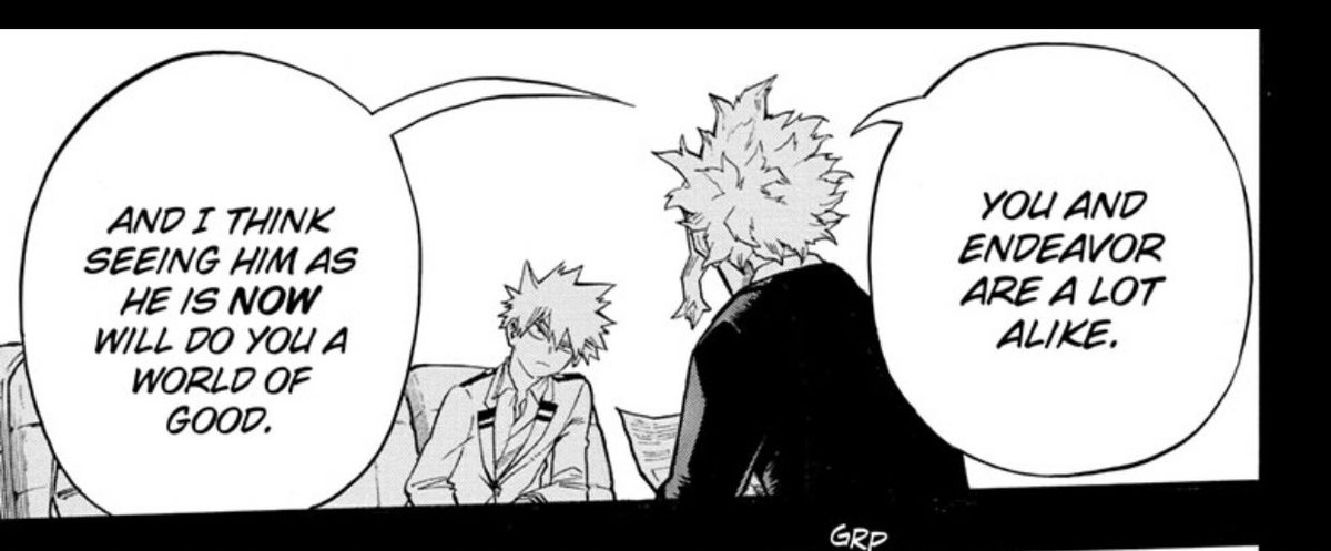 __BakuBabe__'s tweet photo. This is one of the reasons why I’m kinda glad that Bakugo is interning with Endeavor. They both struggle with pride and at times can have similar personalities. I think Bakugo will get a lot of character development during this arc.
#chapter243 https://t.co/mjjsOXprj7