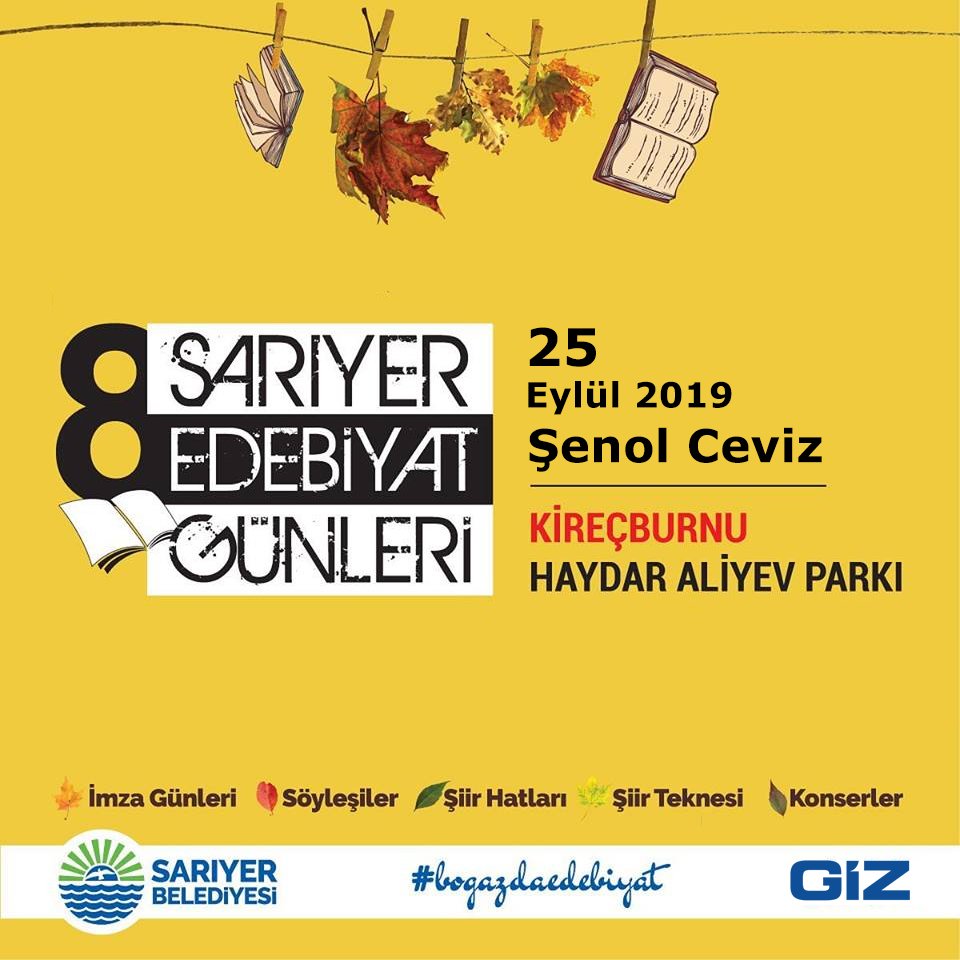 8. Sarıyer Edebiyat Günleri'nde yazarlarımız sizlerle birlikte olacaktır. 

#SarıyerEdebiyatGünleri #BuketÖzbek #ŞenolCeviz #İmzaGünü.