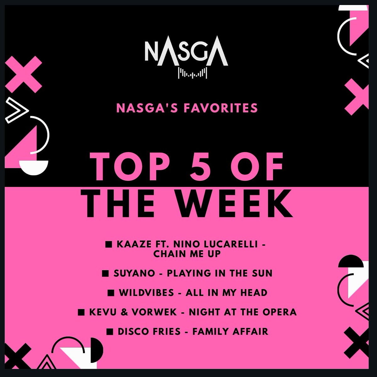 NASGAMUSIC's tweet photo. ✖▪TOP 5 OF THE WEEK▪✖
⠀⠀⠀⠀⠀⠀⠀⠀⠀
We would like to share with you our favorite tracks of the week 🔥....hope you like it!  ⠀⠀⠀⠀⠀⠀
⠀⠀
Stay tuned for more of our music selection...✌✔

#djs #producers #edm #bigroom #futurehouse #progressive #festival #dance https://t.co/fYE38x6npV