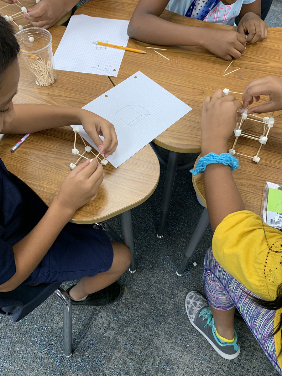 Students created blueprints and then designed it using marshmallows and toothpicks. #stem #sce #creechpride