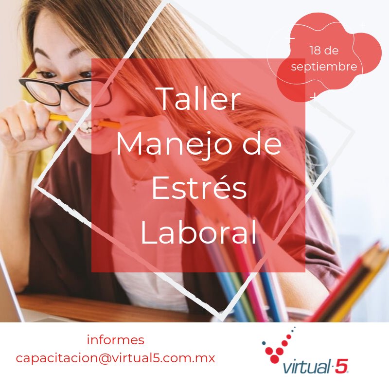 Virtual_5's tweet photo. Aprende a manejar el estrés laboral con nuestro taller, ¡Asiste este 18 de septiembre! #tallermanejodeestréslaboral #Virtual5 https://t.co/7TrjAJuMd8