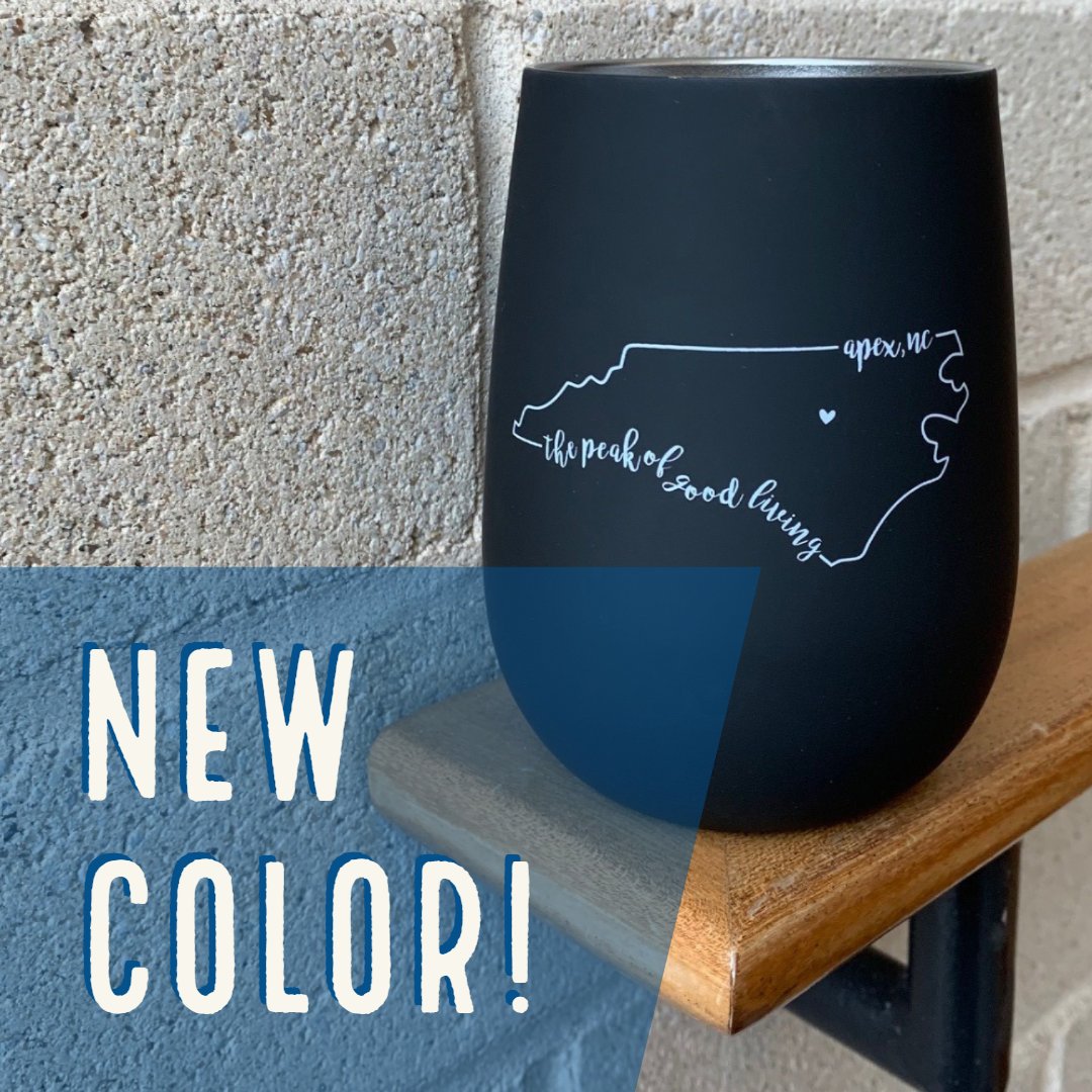 townofapex's tweet photo. Our "Peak of Good Living" stemless wine glass debuts in this new matte black tomorrow during Apex Music Festival! #pogl
more festival info: https://t.co/jHWr7E5nAa https://t.co/P0UneeVzOz