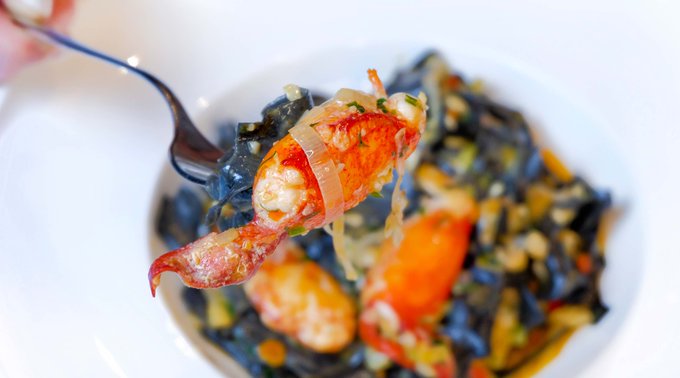 All surf and no turf in our squid ink tagliatelle + lobster pasta at <a href="/ModusToronto/">Modus Ristorante</a> . 
. 
. 
#TorontoDining #TorontoOnt #Toronto #TorontoEats #Live2U #TBW19 #TorontoRestaurants #TorontoNightlife
