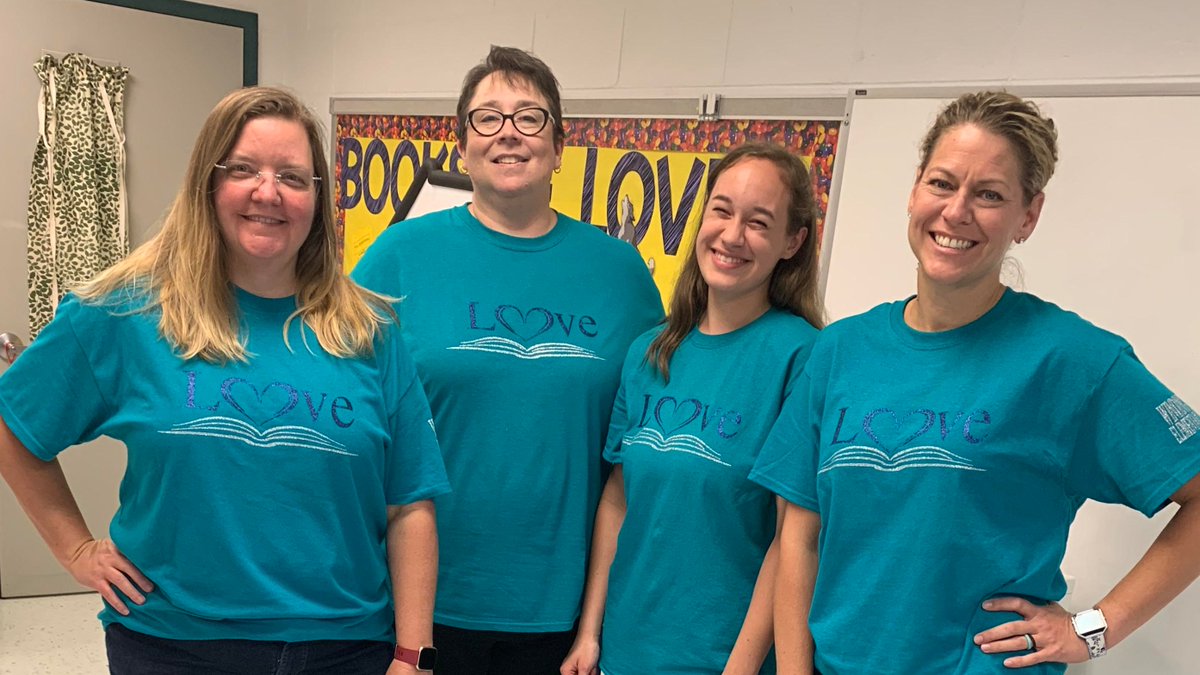WindingCreekES's tweet photo. Thank you, @MBESbobcats, for our LOVEly new shirts!  
@WCESReading LOVES them!  We appreciate the kindness!  #kindnessmatters https://t.co/ssP2UQzW32