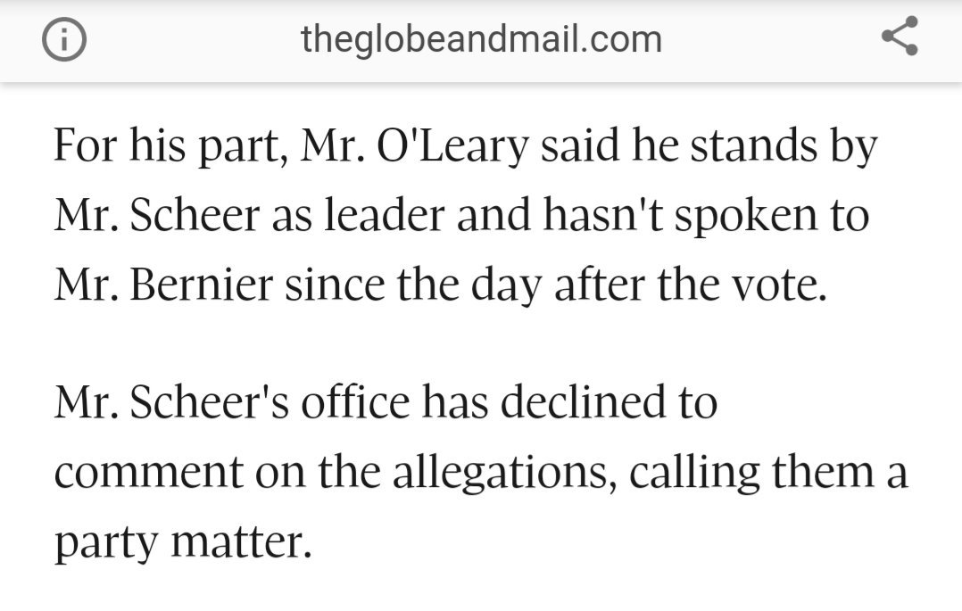12) Mr. Scheer's office flat out refused to acknowledge that anything was wrong, and that's where the article ends. But that's definitely not where this story ends.