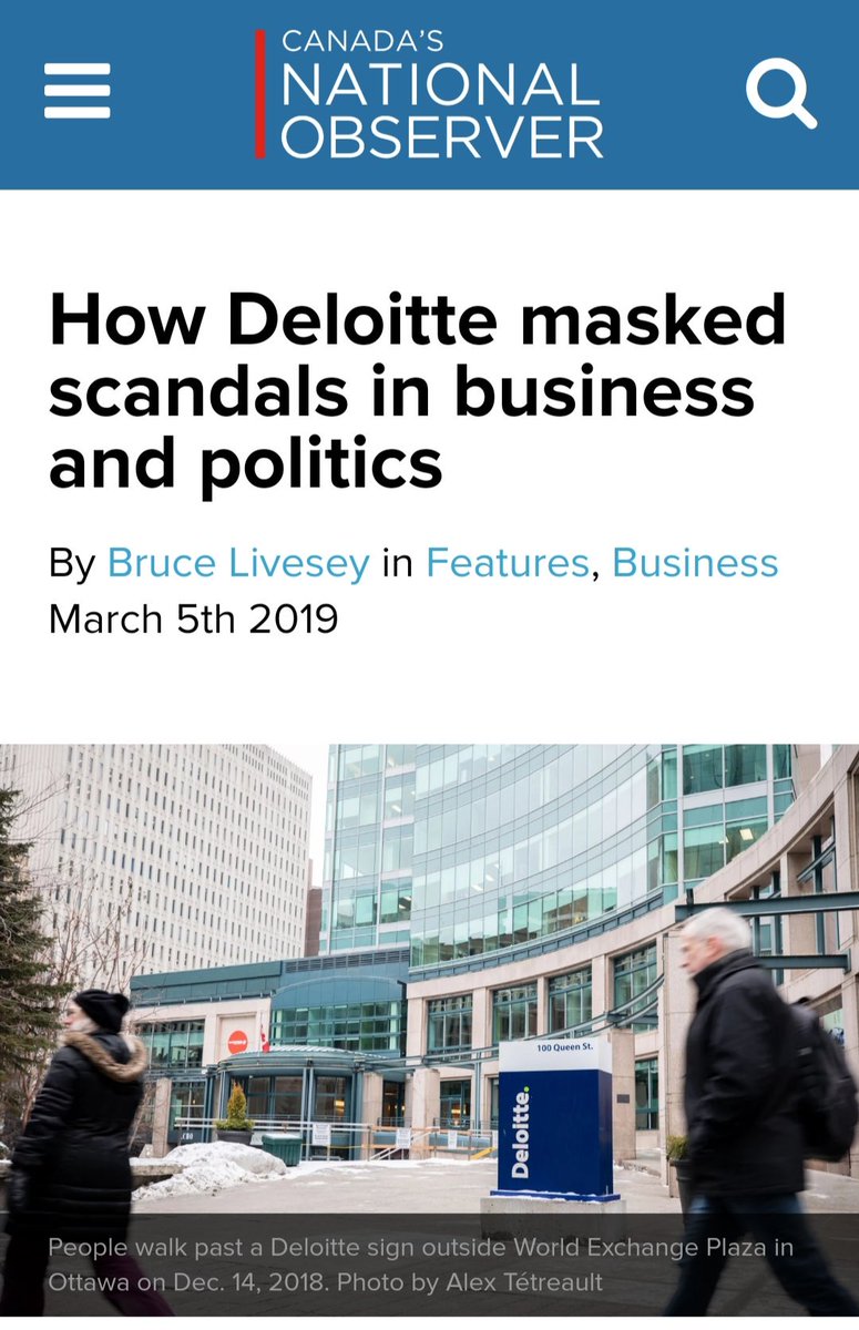 18) Apparently, Deloitte has had other accusations in Canada of meddling in audits.