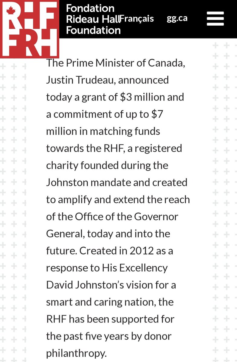 25) It is interesting, however, that Trudeau's Government gave the Rideau Hall Foundation $10M on September 28, 2017.