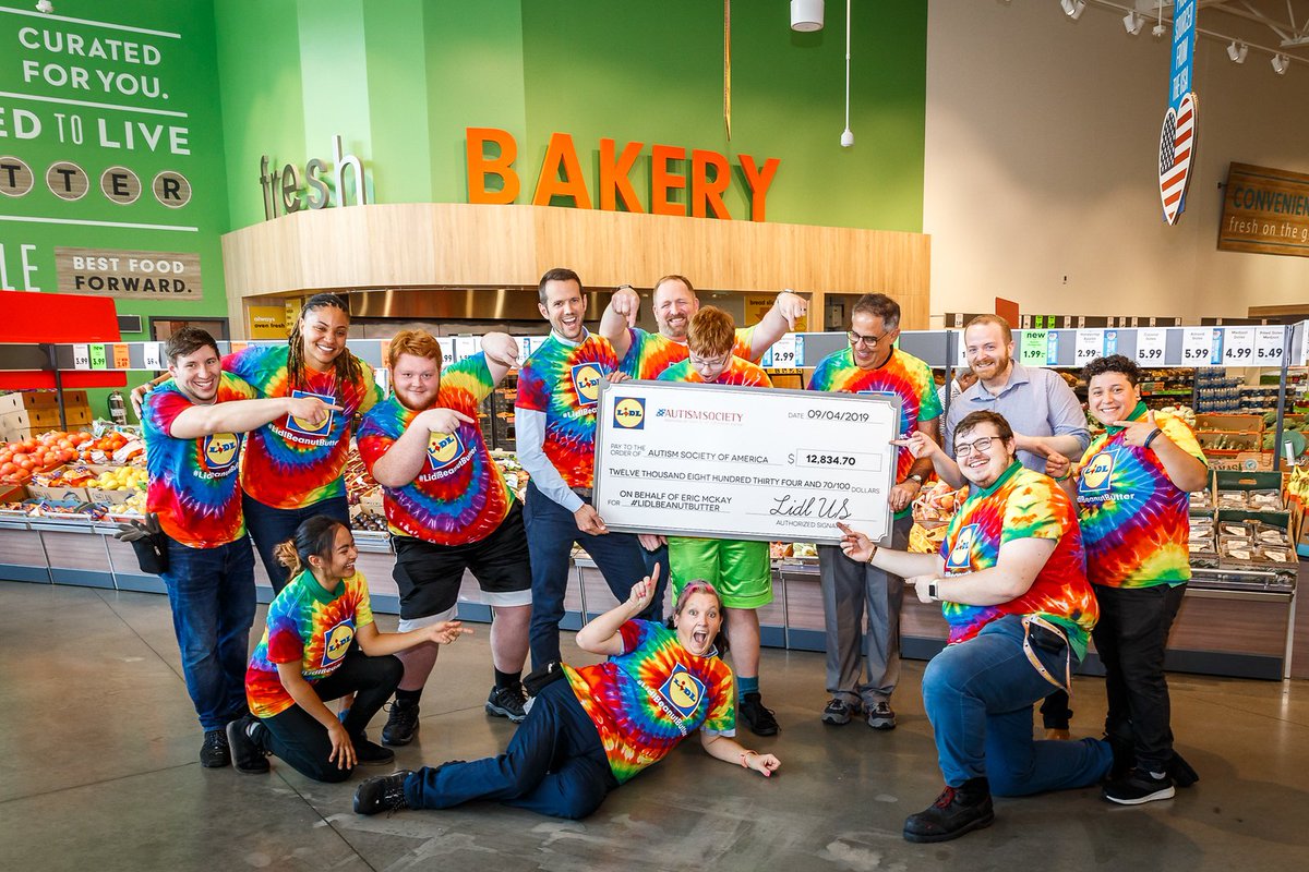 LidlUS's tweet photo. Happy #NationalPeanutDay! 🥜 It’s fitting we proudly announce our donation of $12,834.70 to the @AutismSociety on behalf of our pal and peanut butter-lover, @BeanPhilosopher! Thanks to everyone who purchased a limited-edition #LidlBeanutButter jar or donated at checkout. 😊 https://t.co/RF3cXxEDrS