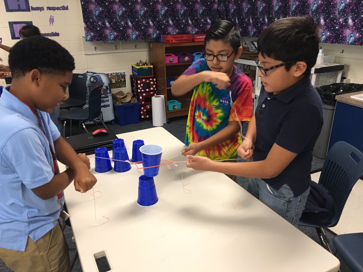 FLNASAlab's tweet photo. Students in NASA Lab have been learning about the importance of teamwork for NASA missions and completing teamwork challenges! https://t.co/0EFFnfUeSz