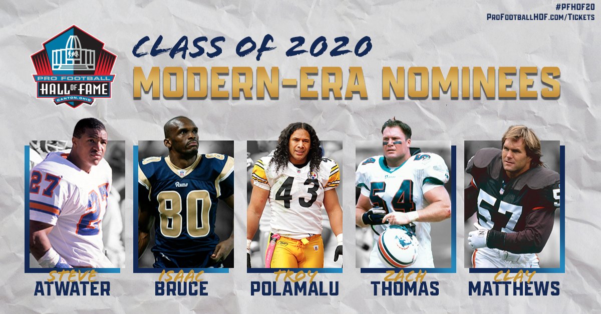 ProFootballHOF's tweet photo. Yesterday, we released our 122 Modern-Era Nominees for the Hall of Fame’s Class of 2020. Today, Fans can now VOTE at https://t.co/blJlLGMU3P to predict the who will be elected to the Hall of Fame as part of the special Centennial Class of 2020.

#PFHOF20 | #2020FanVote https://t.co/SVGU1hqCi5
