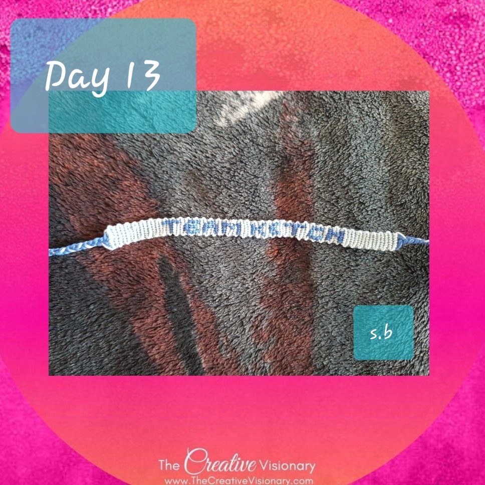 severineBond's tweet photo. Day 13
I finished a bracelet that I started several days ago.
this allows me to do my rehabilitation for my wrist smoothly.
#TeamKetch
#Septemberchallenge #30dayschallenge #creativevisionary https://t.co/JPPbcCscJv